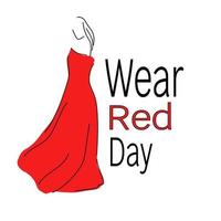 bär röd dag, röd klänning siluett och text vektor