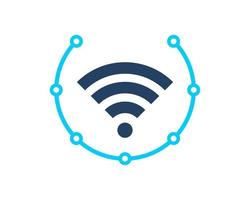 kreisförmige technologie mit wlan-symbol im inneren vektor