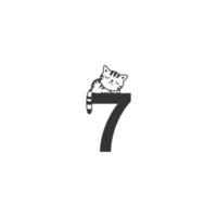Symbol für schlafende Katze auf der Nummer vektor