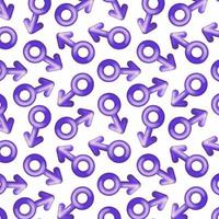 nahtloses muster des purpurroten männlichen geschlechtssymbols vektor