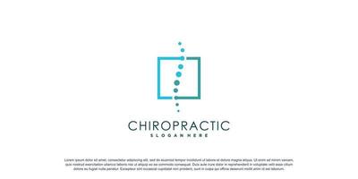 Chiropraktik-Logo für Massage und Geschäft mit kreativem Elementkonzept Premium-Vektor vektor