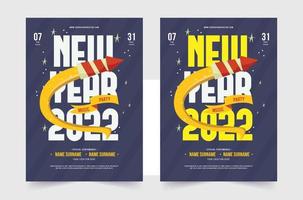 gott nytt år 2022 inlägg på sociala medier. uppsättning flygblad, affisch, banner, broschyr designmallar för gott nytt år 2022. vektorillustration. vintersemester perfekt för inbjudan, kort. vektor