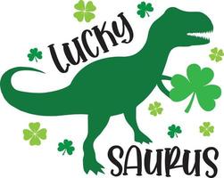 lucky saurus shamrock vektor