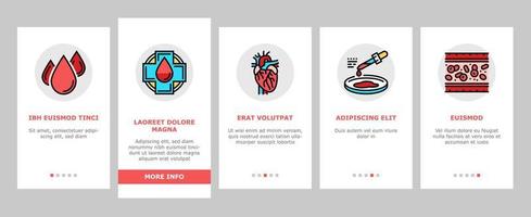 blodtrycksmätning gadget onboarding ikoner som vektor