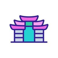 kinesiska tempel ikon vektor kontur illustration