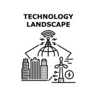 Technologie-Landschaft-Symbol-Vektor-Illustration vektor