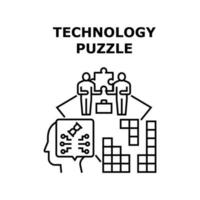 Technologie-Puzzle-Vektor-Konzept-Illustration vektor