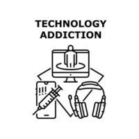 Technologie-Sucht-Symbol-Vektor-Illustration vektor