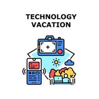 Technologie-Urlaub-Symbol-Vektor-Illustration vektor