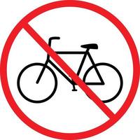 ingen varningsskylt för cyklar. ingen cyklar symbol på vit bakgrund. ingen cykelparkeringsskylt i cirkel. vektor
