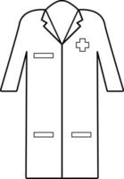 medicinsk klänning kläder ikon på vit bakgrund. element av medicin tecken. platt stil. läkare uniform symbol. vektor