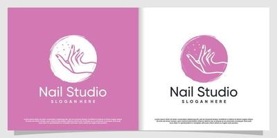 Nail Beauty Logo Design für Schönheit mit kreativem Elementkonzept Premium-Vektor vektor