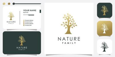 natur familj ikon logotyp design med kreativ modern stil premium vektor