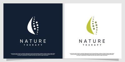 kiropraktik logotyp för massage och affärer med kreativa element koncept premium vektor