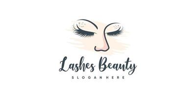 Beauty-Wimpern-Logo-Design für Frauen-Premium-Vektor vektor