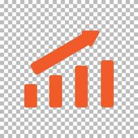 grafikon på transparent bakgrund. grafiskt tecken. diagramsymbol. linjediagram ikon. vektor