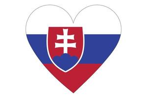 Herzflaggenvektor der Slowakei auf weißem Hintergrund. vektor