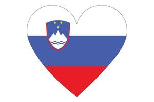 Herzflaggenvektor von Slowenien auf weißem Hintergrund. vektor