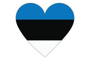 Herzflaggenvektor von Estland auf weißem Hintergrund. vektor
