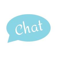 Chat Messenger blaue Blase Vektorsymbol Rede, Kommentar, Gespräch für Service vektor