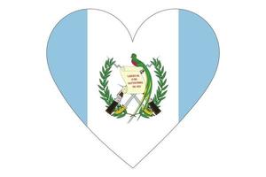 hjärta flagga vektor av guatemala på vit bakgrund.