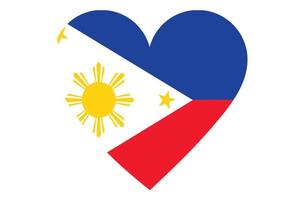 Herzflaggenvektor der Philippinen auf weißem Hintergrund. vektor