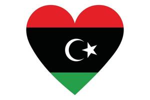hjärta flagga vektor av Libyen på vit bakgrund.