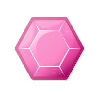 rosafarbener Kristall für Spiele im Cartoon-Stil vektor