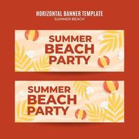 sommertag - strandparty-webbanner für soziale medien horizontales plakat, banner, raumbereich und hintergrund vektor