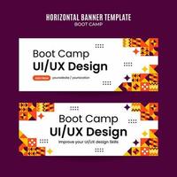 moderne geometrie - bootcamp-webbanner für horizontale plakate, banner, raumfläche und hintergrund sozialer medien vektor