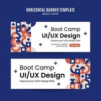 moderne geometrie - bootcamp-webbanner für horizontale plakate, banner, raumfläche und hintergrund sozialer medien