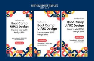 modern geometri - bootcamp webbbanner för sociala medier vertikal affisch, banner, rymdområde och bakgrund vektor