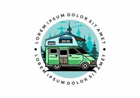 camping på taket bil illustration design vektor