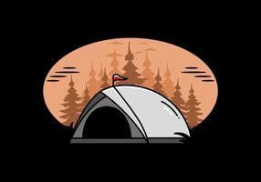 kuppelzelt camping illustration abzeichen design vektor