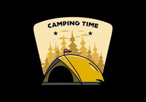 kupoltält camping illustration badge design vektor