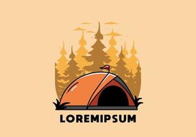 kuppelzelt camping illustration abzeichen design vektor