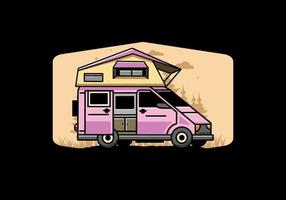 camping auf dachautoillustrationsdesign vektor