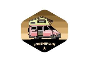 camping auf dachautoillustrationsdesign vektor