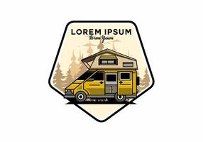 camping auf dachautoillustrationsdesign vektor