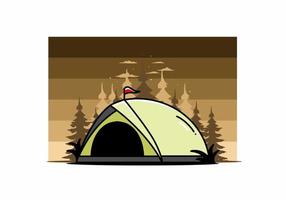 kupoltält camping illustration badge design vektor