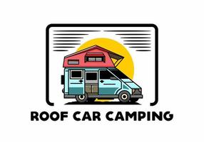 camping auf dachautoillustrationsdesign vektor