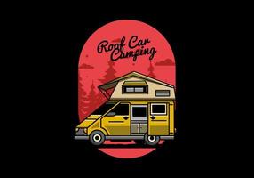 camping auf dachautoillustrationsdesign vektor