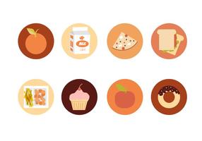 School Lunch Ikoner Gratis Vector