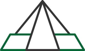 pyramid linje två färg vektor