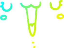 Kalte Gradientenlinie zeichnet niedliches glückliches Cartoon-Gesicht vektor