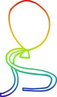 Regenbogen-Gradientenlinie Zeichnung Cartoon-Ballon mit Schnur vektor