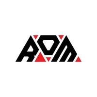 Rom-Dreieck-Buchstaben-Logo-Design mit Dreiecksform. Rom-Dreieck-Logo-Design-Monogramm. Rom-Dreieck-Vektor-Logo-Vorlage mit roter Farbe. rom dreieckiges Logo einfaches, elegantes und luxuriöses Logo. Rom vektor