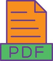 pdf-Zeile zweifarbig gefüllt vektor
