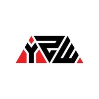 YZW-Dreieck-Buchstaben-Logo-Design mit Dreiecksform. YZW-Dreieck-Logo-Design-Monogramm. YZW-Dreieck-Vektor-Logo-Vorlage mit roter Farbe. yzw dreieckiges Logo einfaches, elegantes und luxuriöses Logo. yzw vektor