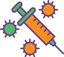 Impfstofflinie zweifarbig gefüllt vektor